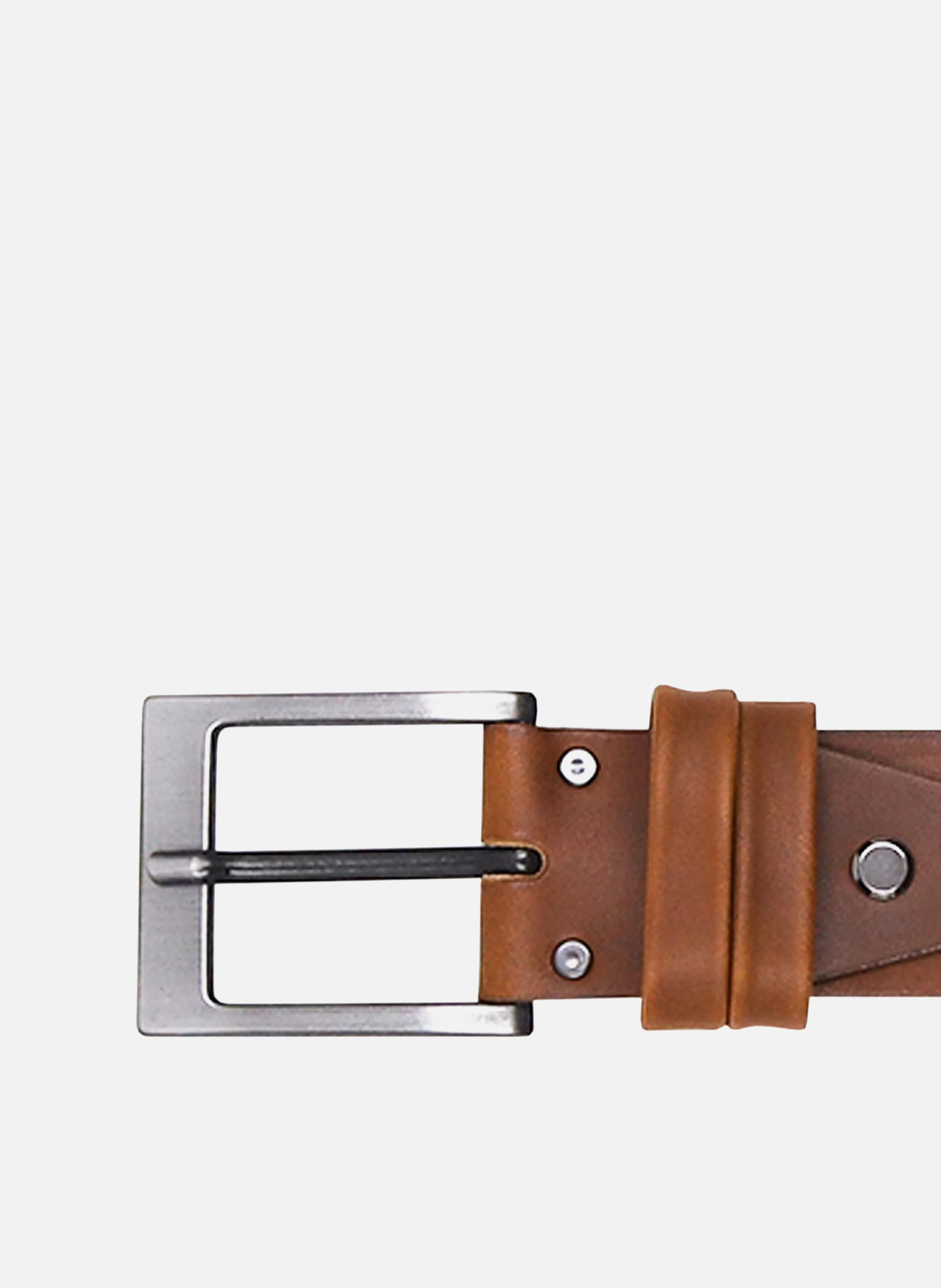 Ceinture casual cuir lisse | Marron