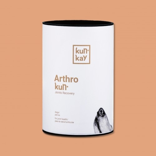Suplemento Arthrokun para a saúde articular em cães.
