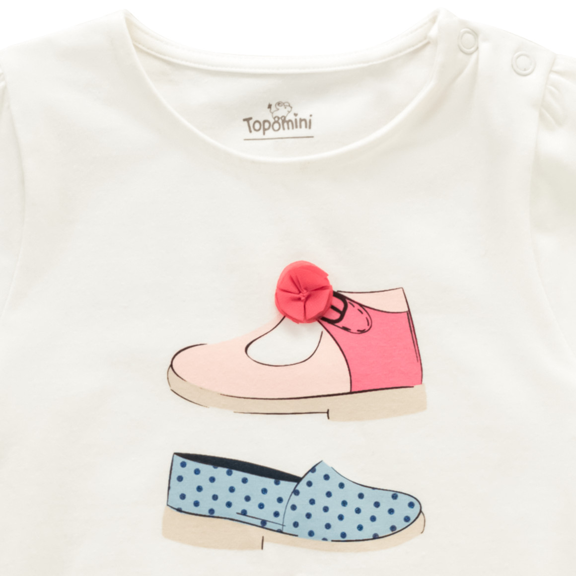 Topomini Baby T-Shirt mit Schuh-Motiv weiss