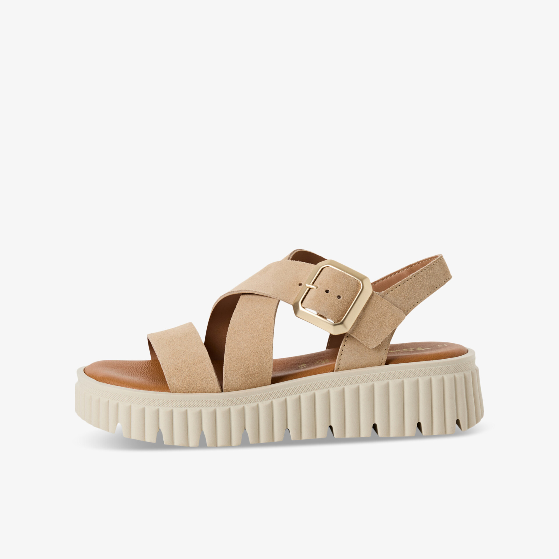 Tamaris Damen Plateausandalen beige