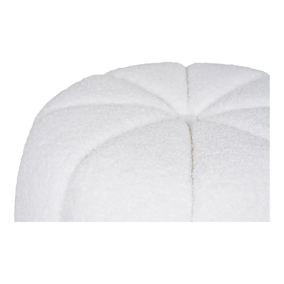 Poef Stof Off White - Zithoogte 38cm - Ø48x38cm - Paisley