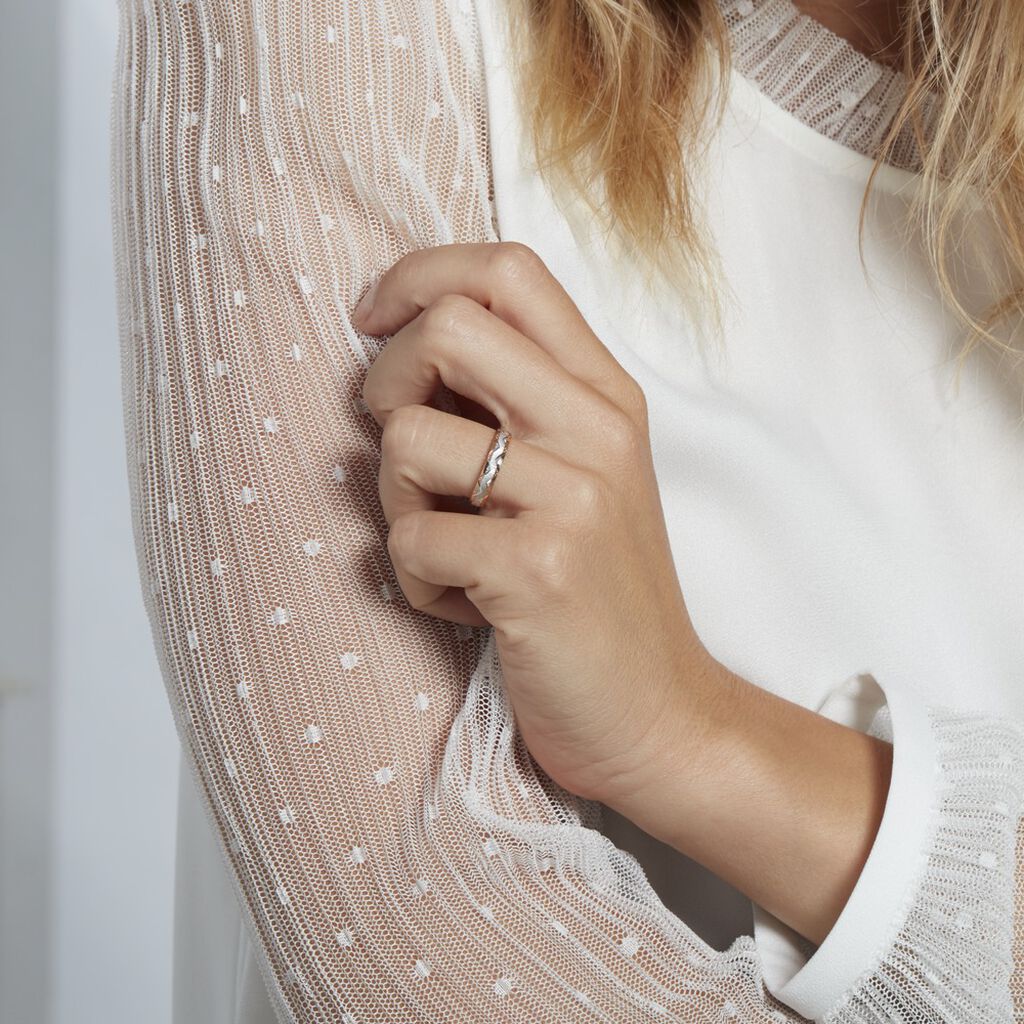 Alliance Clotilde Ruban Plat Or Bicolore