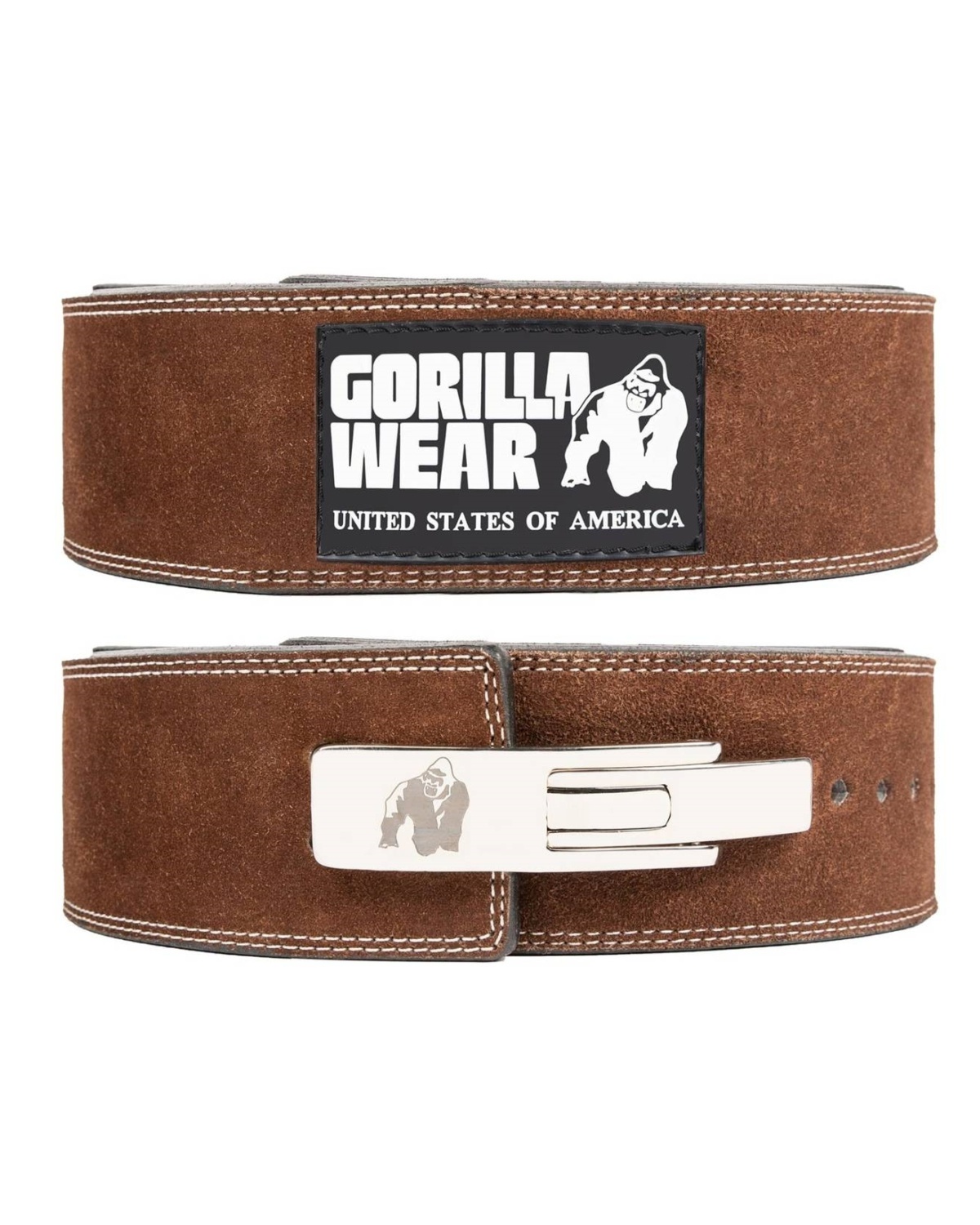 Gorilla Wear Leather Lever Belt 10cm Brown
