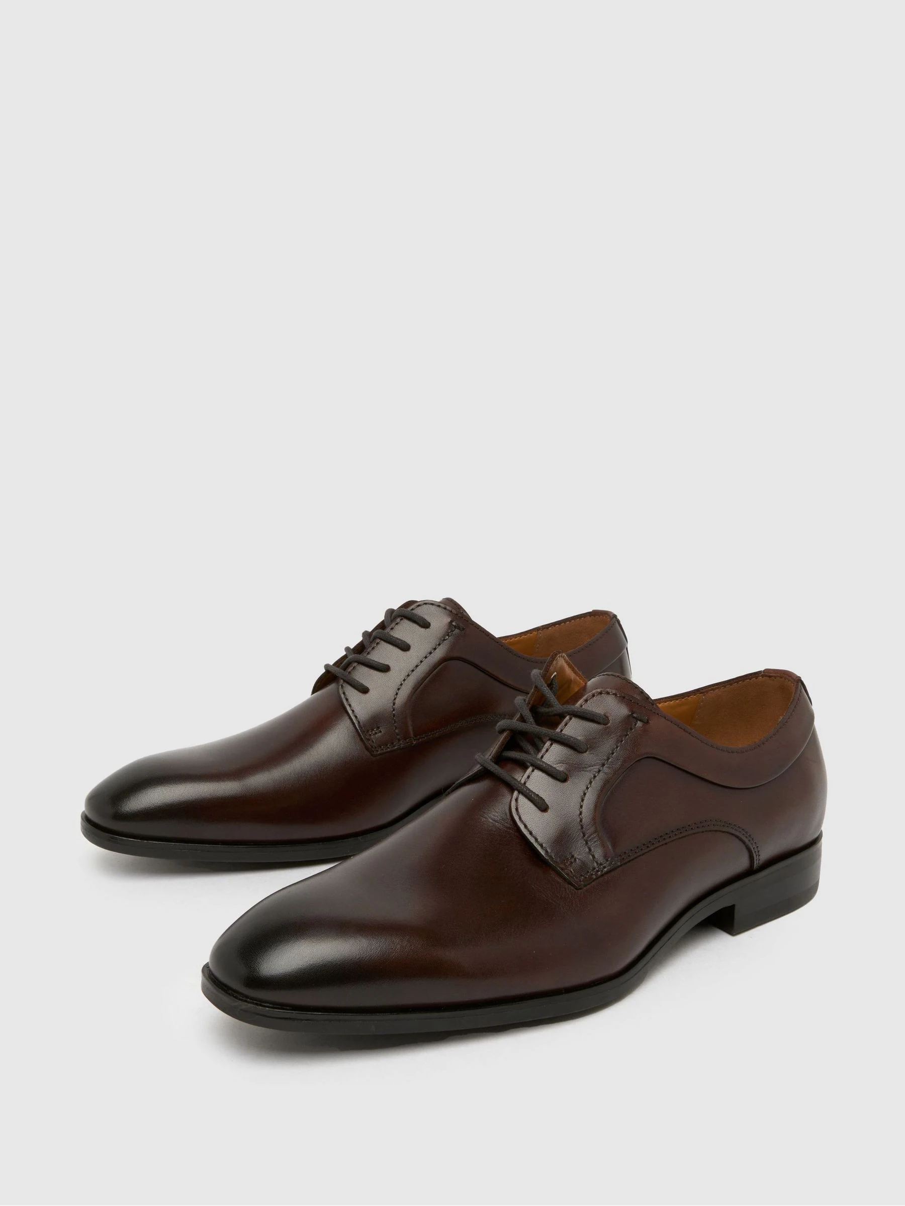 Schuh Rail Leather Derby Brown Shoes