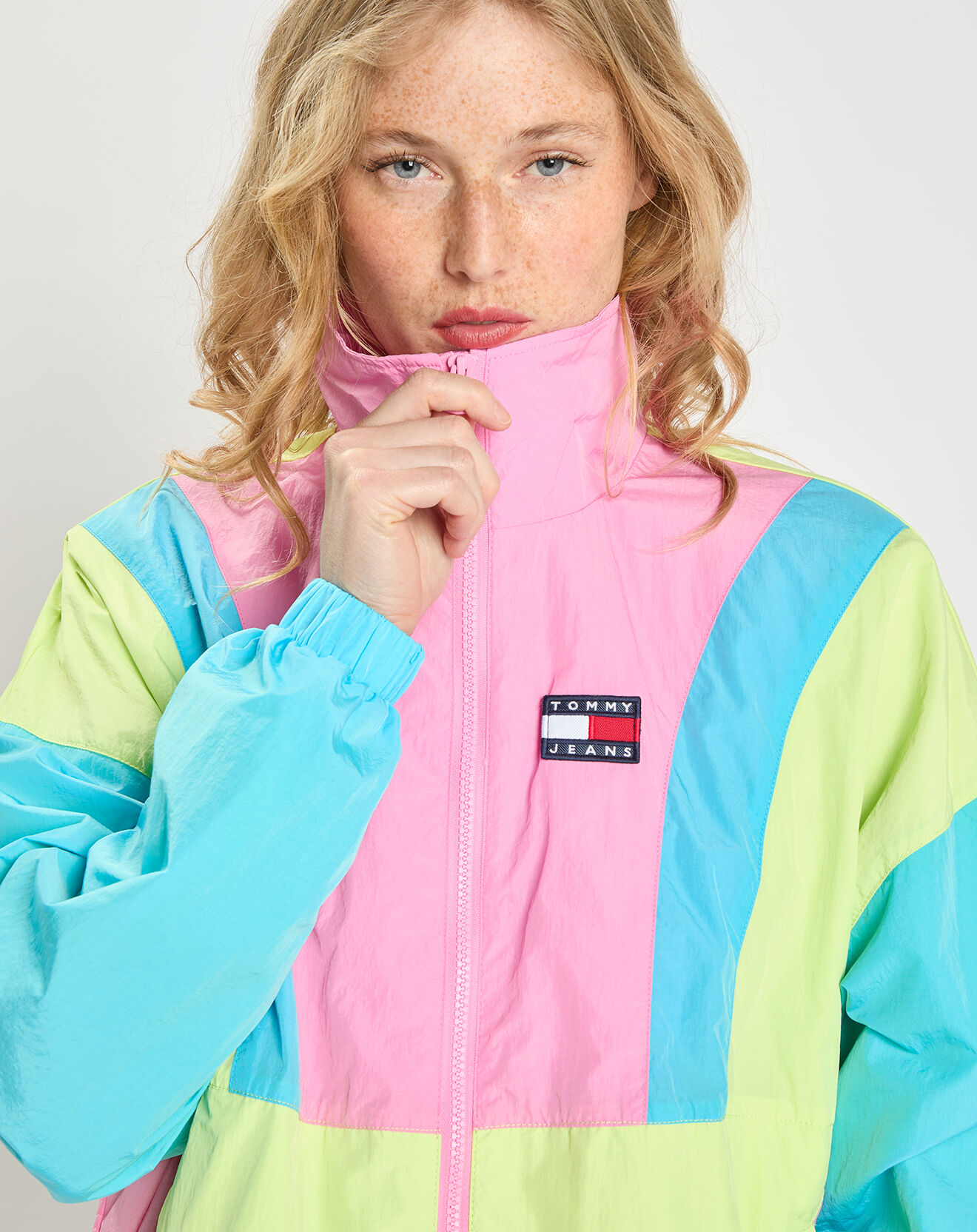 Tommy Jeans Coupe-vent colorblock zip through multicolore
