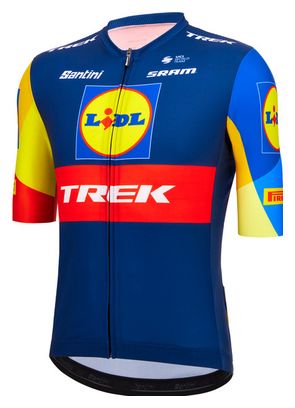 Maillot Manches Courtes Santini x Lidl Trek 2023 Fan Line Bleu