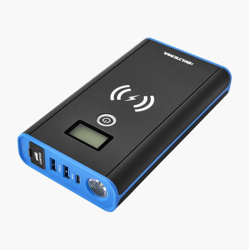 Starthjelp 12 V med trådløs powerbank, 800 A