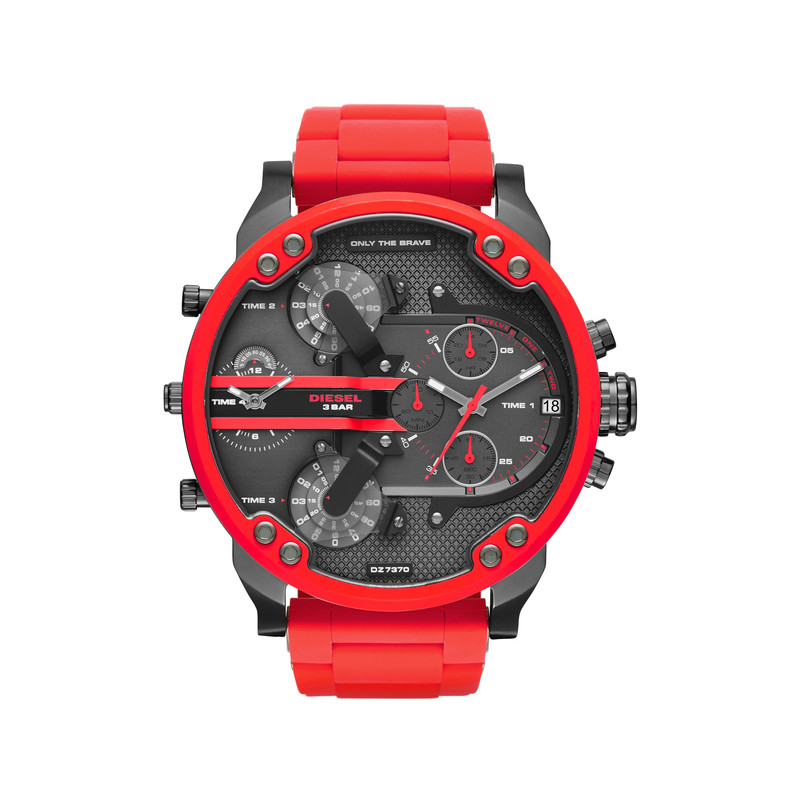 Montre Diesel homme acier noir silicone chrono