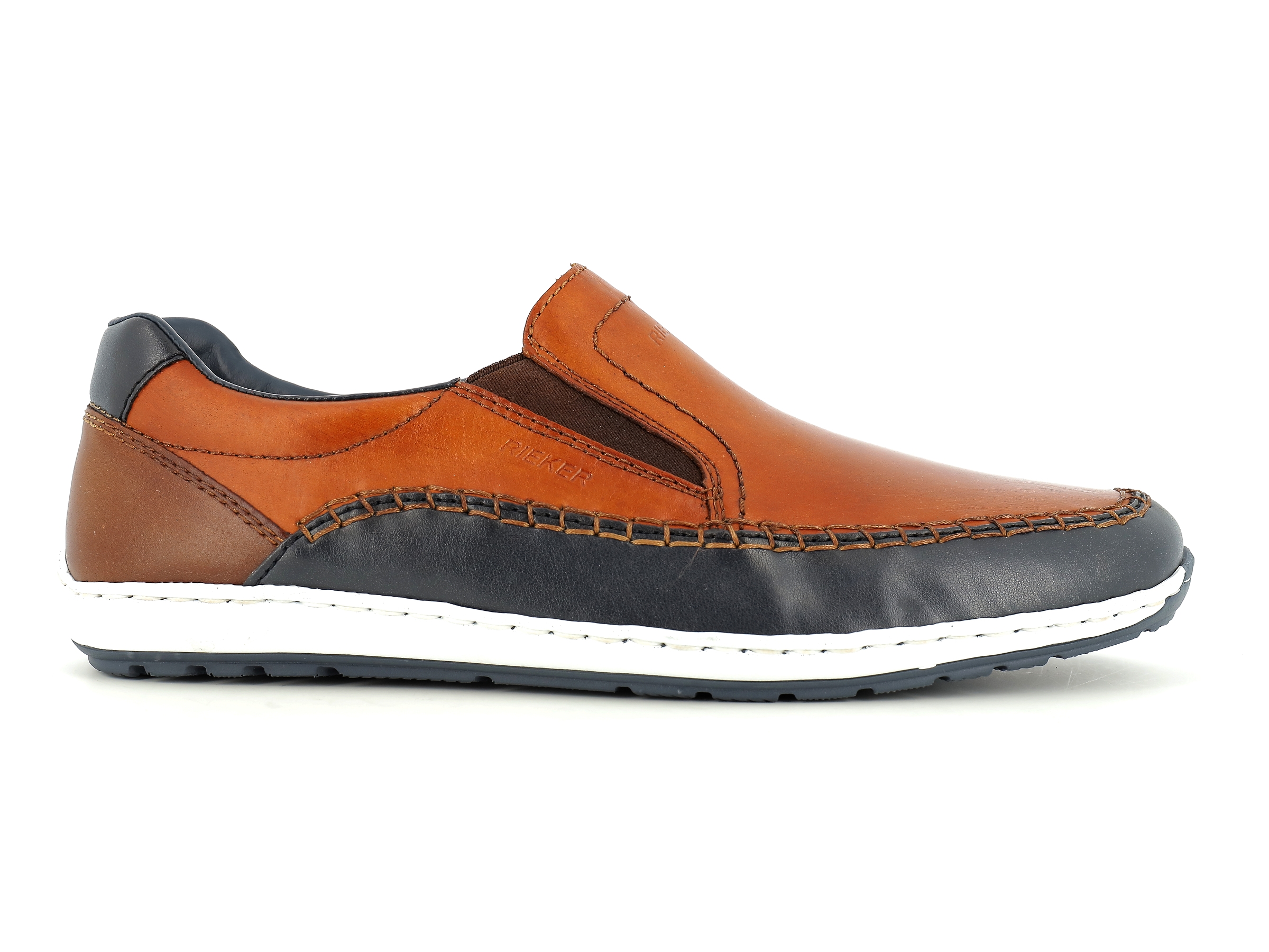Rieker-08853 Synthétique Marron Bleu