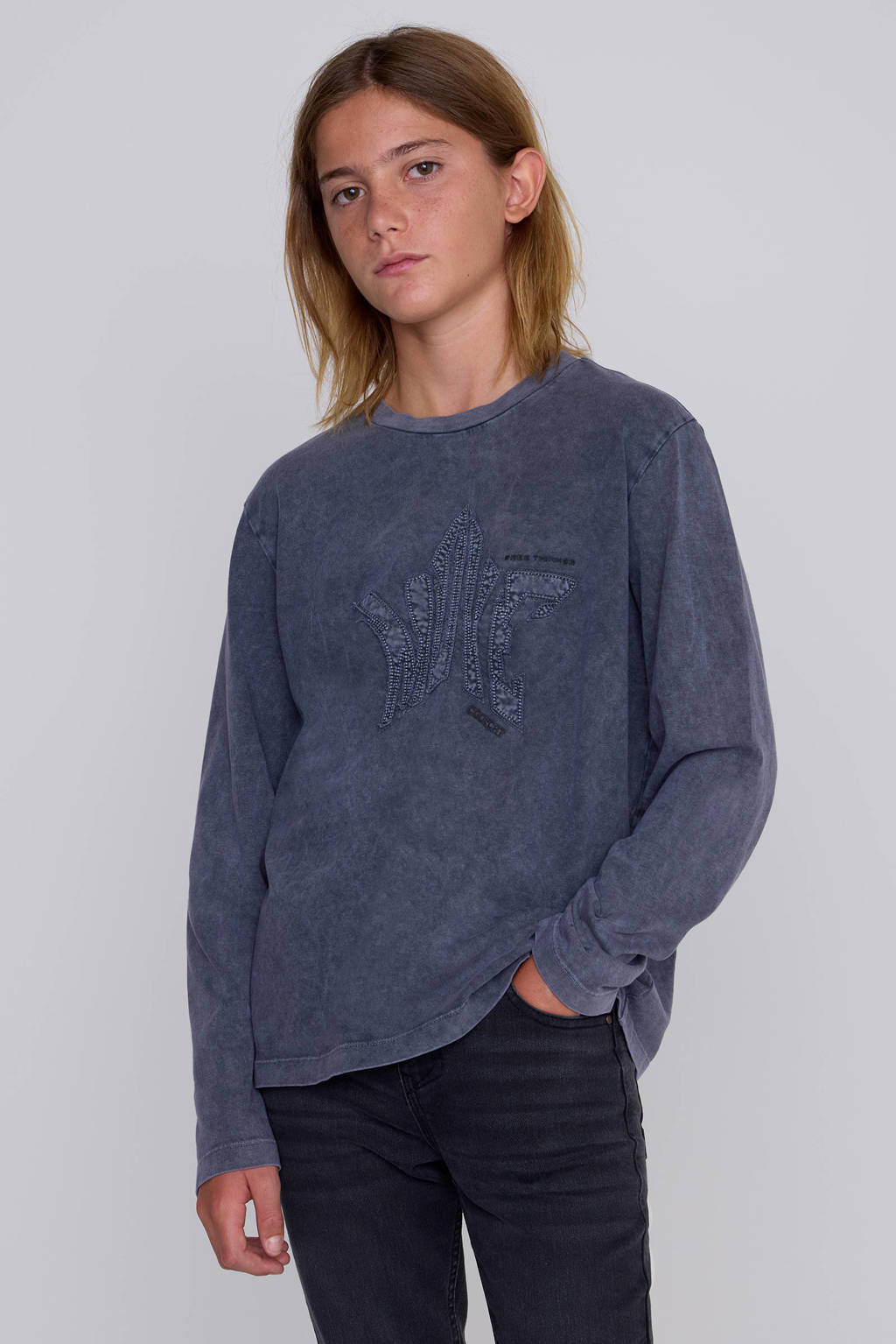 Coolcat longsleeve Tio met printopdruk acid black