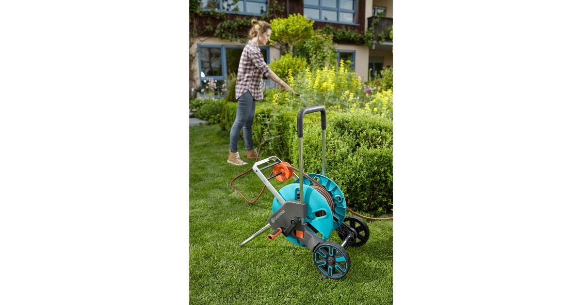 GARDENASlangenwagen AquaRoll M Easy Set  (Turquoise/grijs, 18517-20)