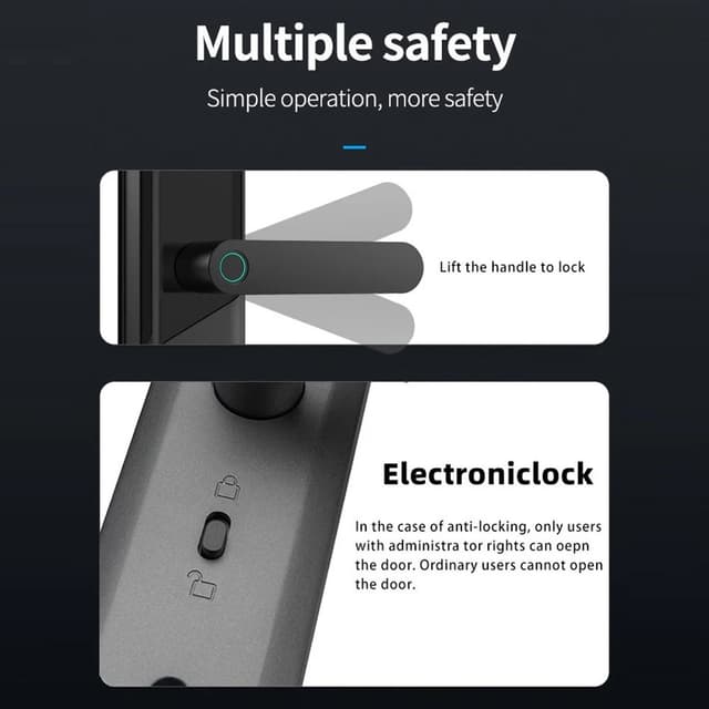 A1 Tuya WiFi Fingeraftryk Smart dørlås Dynamisk adgangskode NFC elektronisk lås