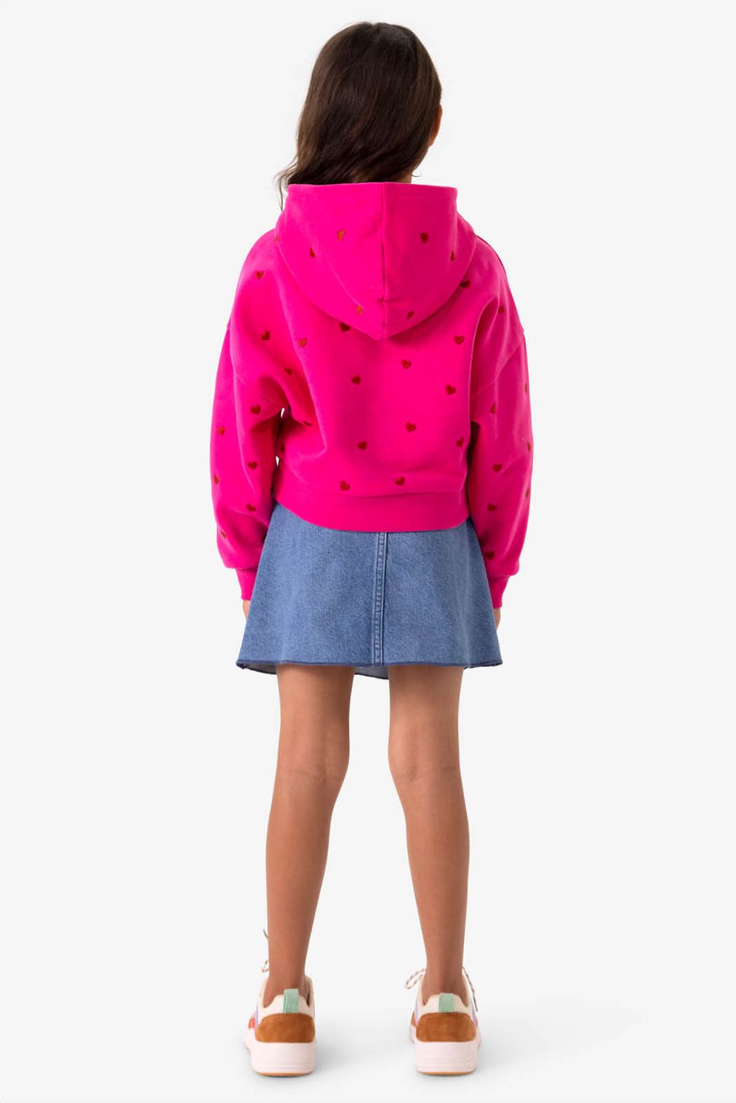 Roze hoodie met hartjes