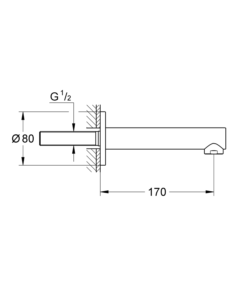 Grohe Concetto baduitloop 1/2