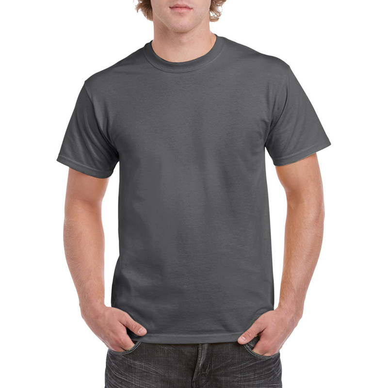 Camiseta básica de manga curta Gildan Heavy Cotton, 100% algodão grosso.