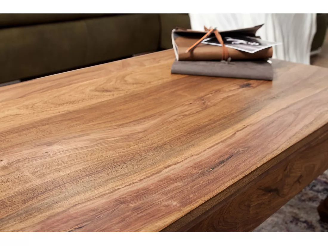 Table Basse Bois Massif 110x40x60cm Table d'appoint Table de salon