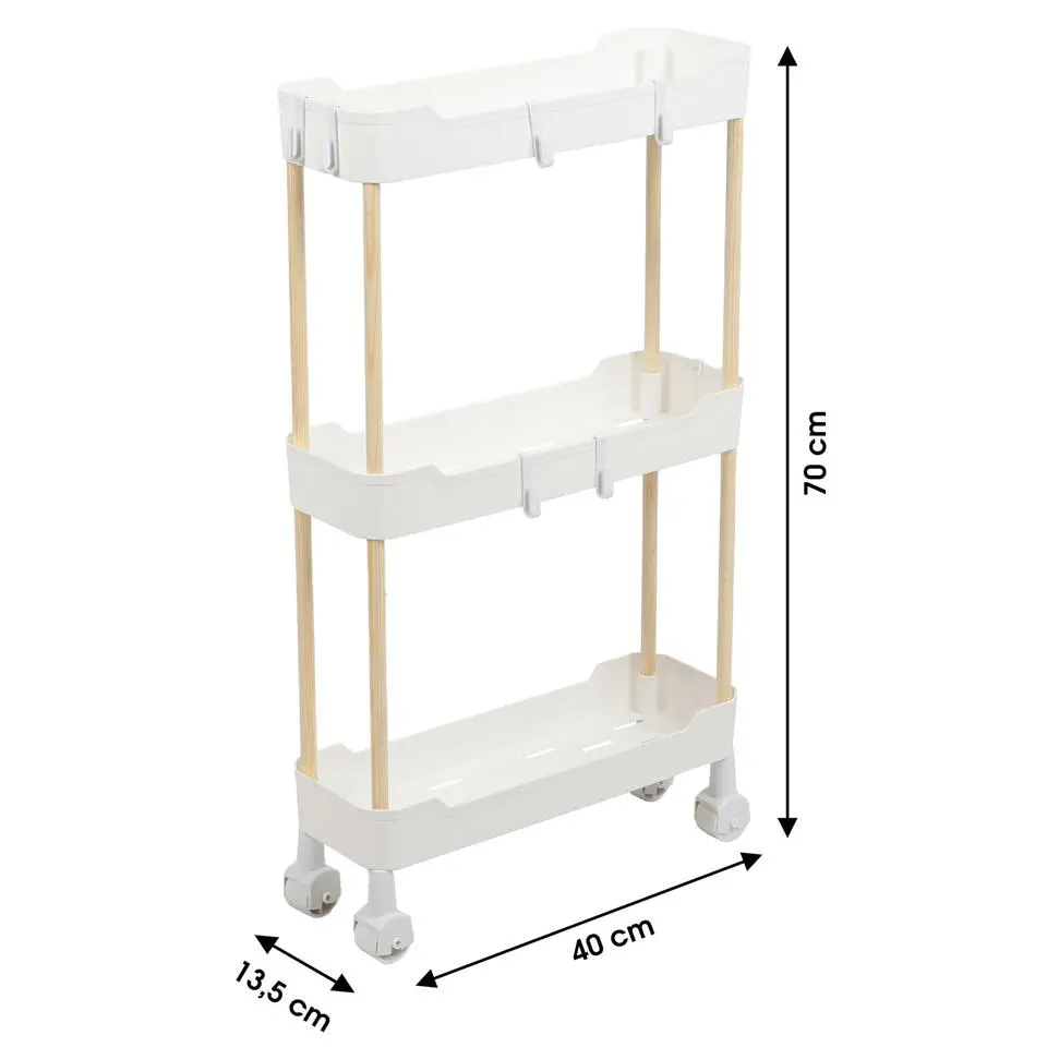 Modern Spirit Keuken/badkamer trolley - 3 laags - 40 x 70 cm