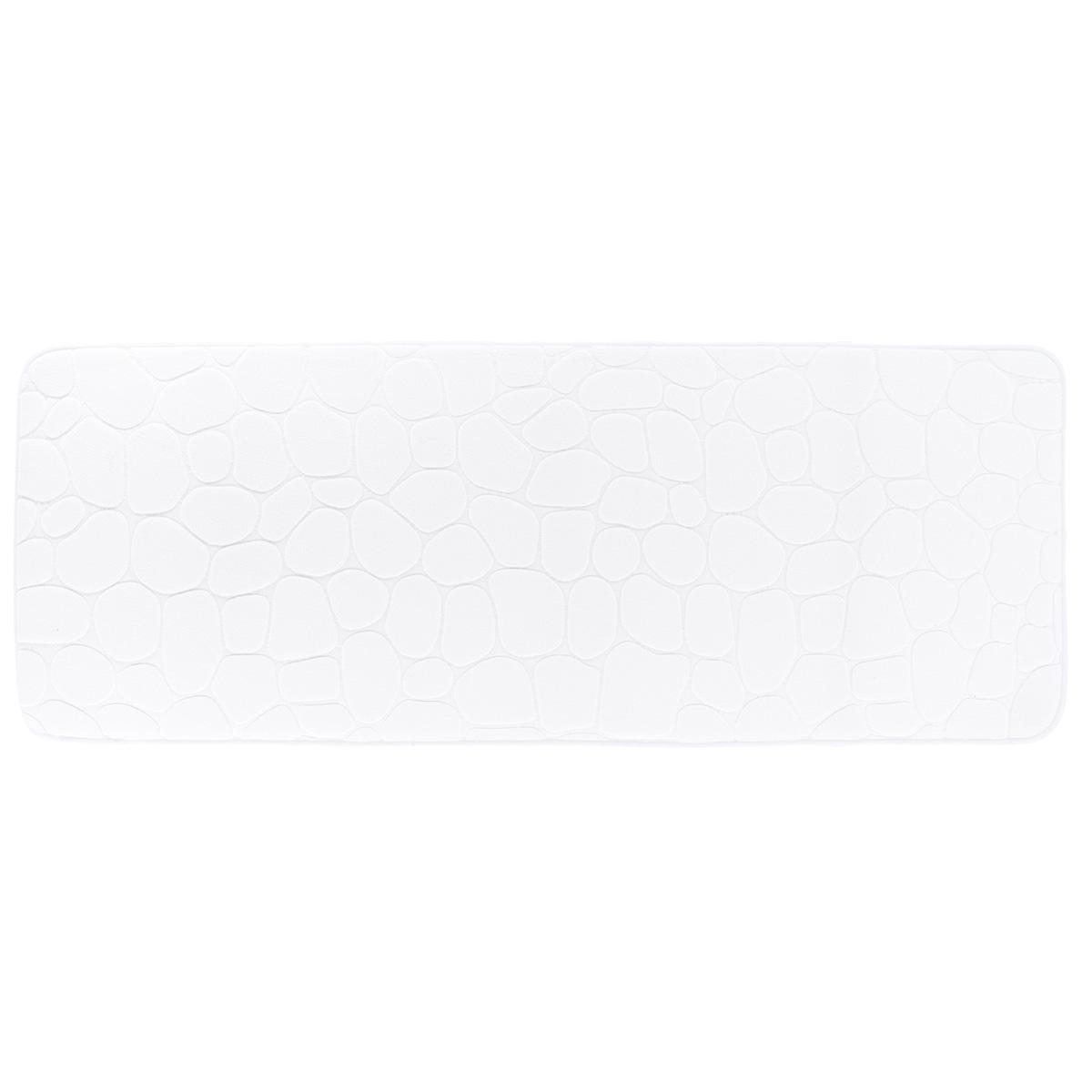 TAPIS MEMOIRE DE FORME MICROFIBRE GALET 45X120CM BLANC