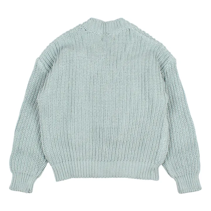 Búho Gilet Maille Coton Bio | Vert amande