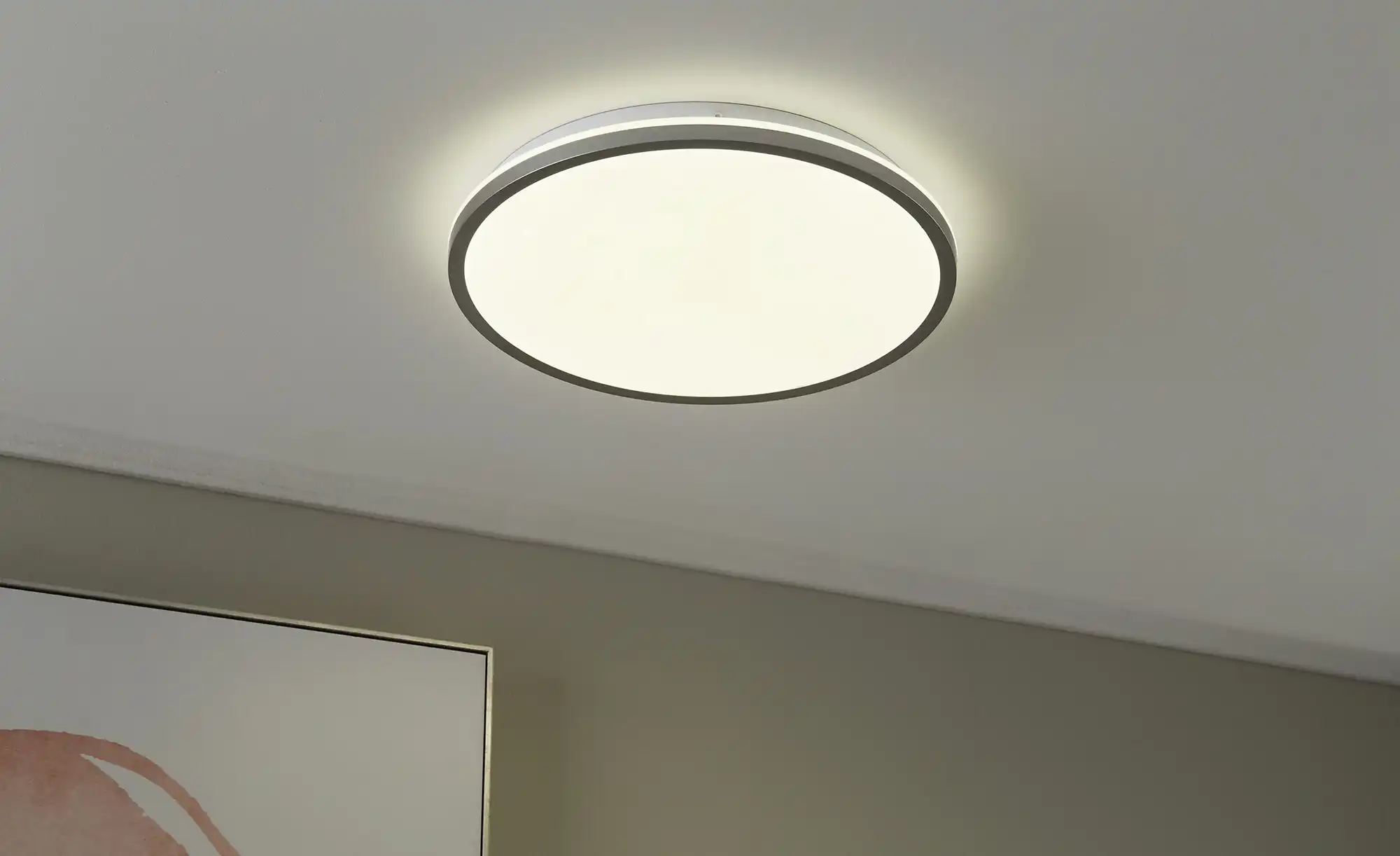 KHG LED-Deckenleuchte mit Backlight, silberfarben