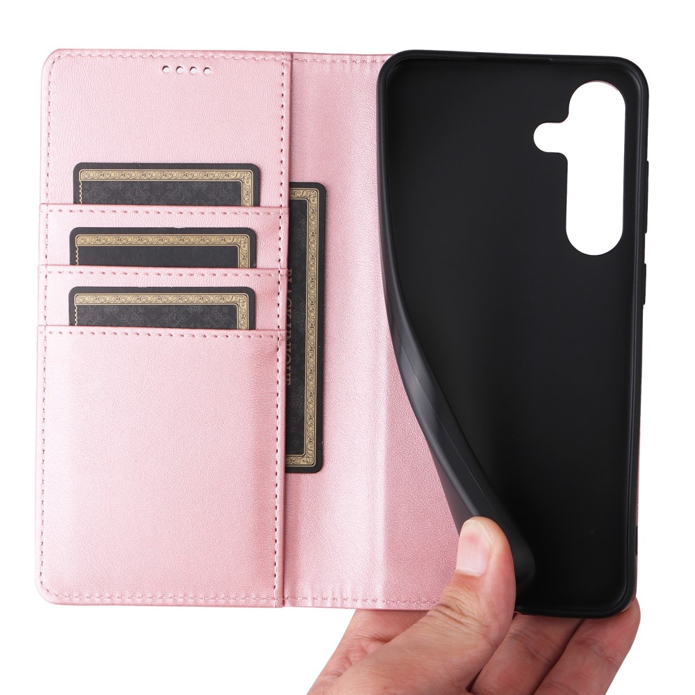 Samsung Galaxy A56 Leder Tasche Flip Wallet Etui mit Kartenfächern (RFID Schutz) - Rosa