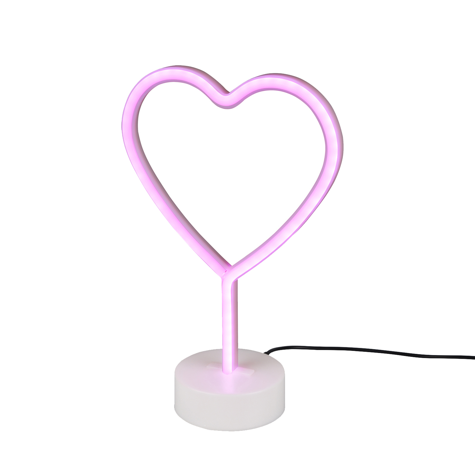 LED-Deko-Tischleuchte - weiß - USB-Anschluss - Herz