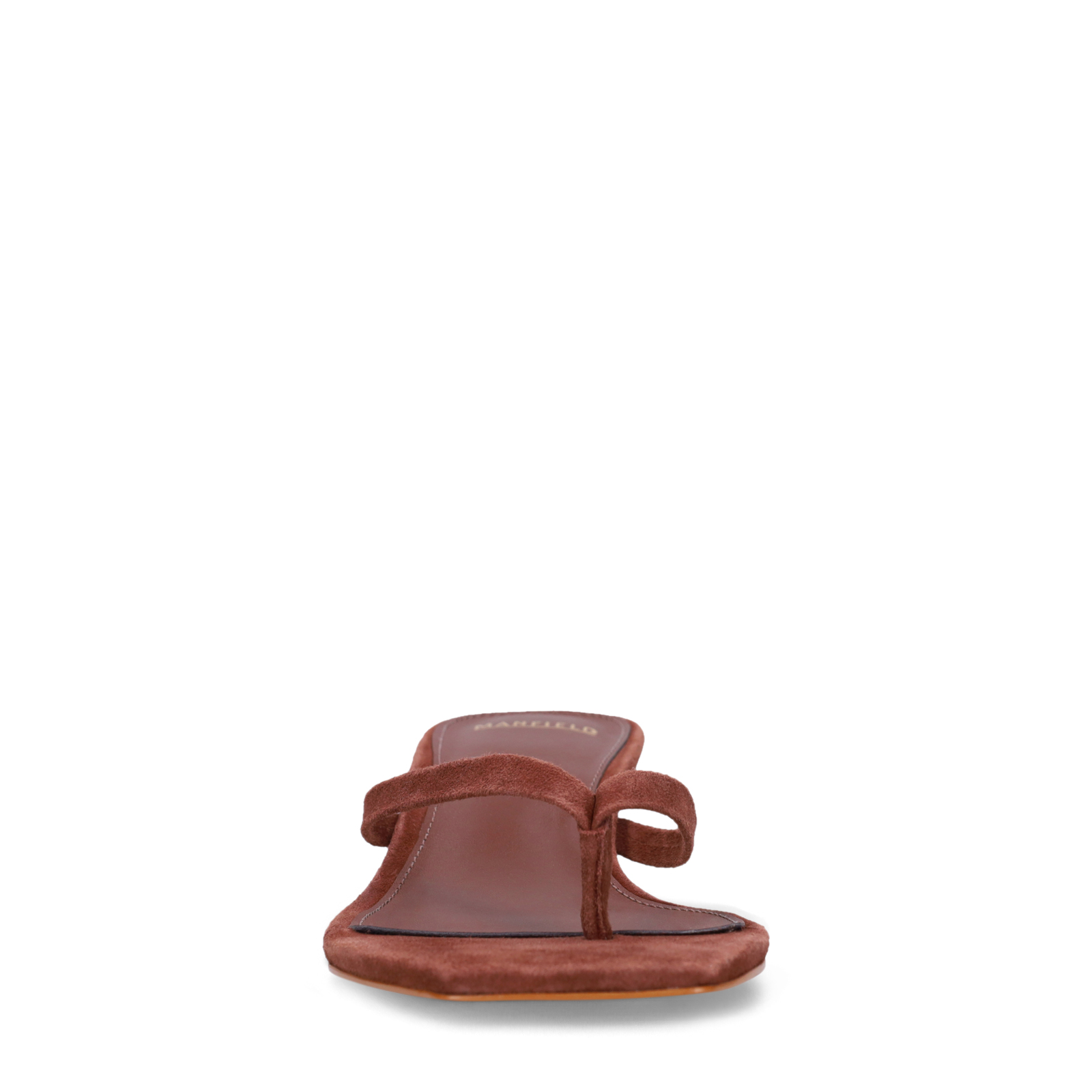 Bruine suède hak slippers