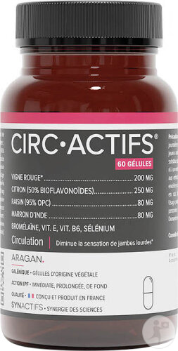 Aragan Synactifs Circactifs Circulation Vigne Rouge 60 Gélules