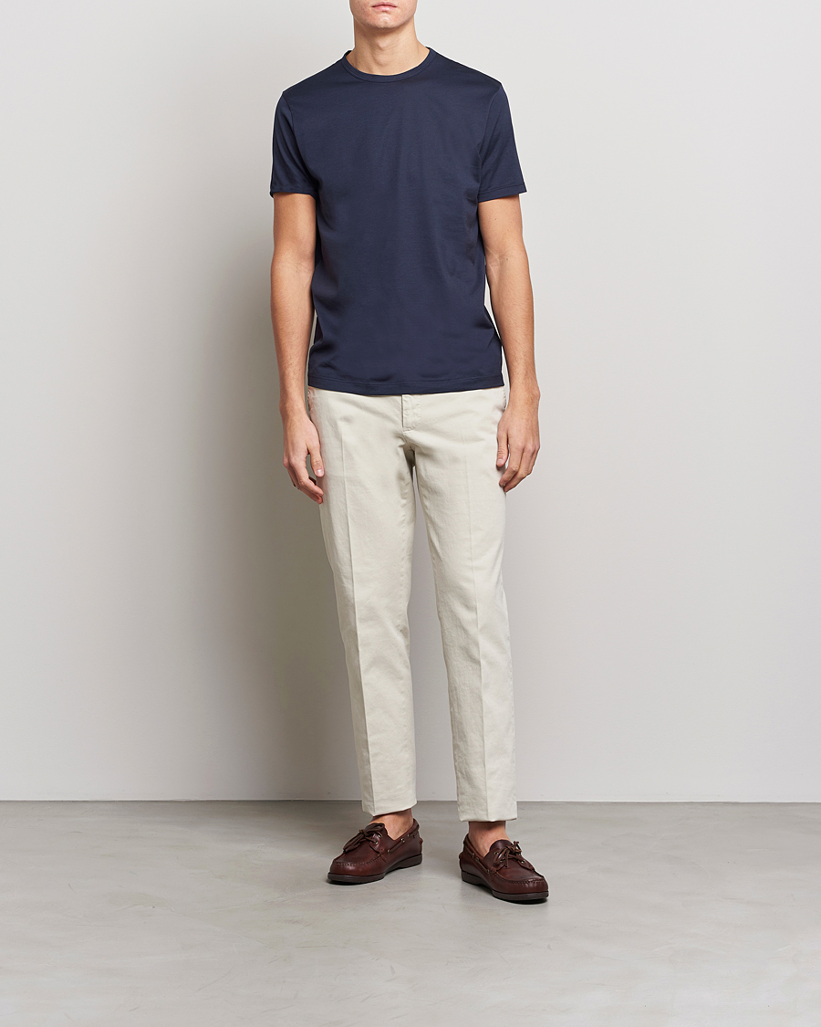 Sunspel 2-Pack Crew Neck Q82 Cotton T-Shirt Navy