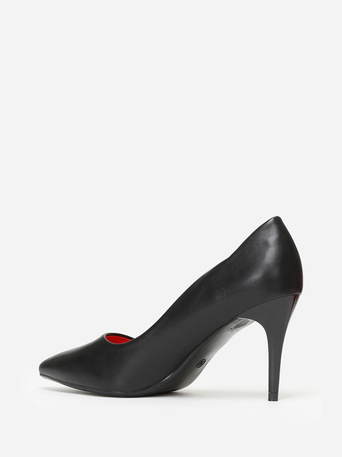 Escarpins asymétriques à talon verni- Noir
