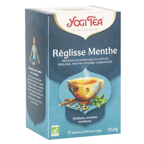 Chá Yogi sabor Alcaçuz e Hortelã, 17 sachês