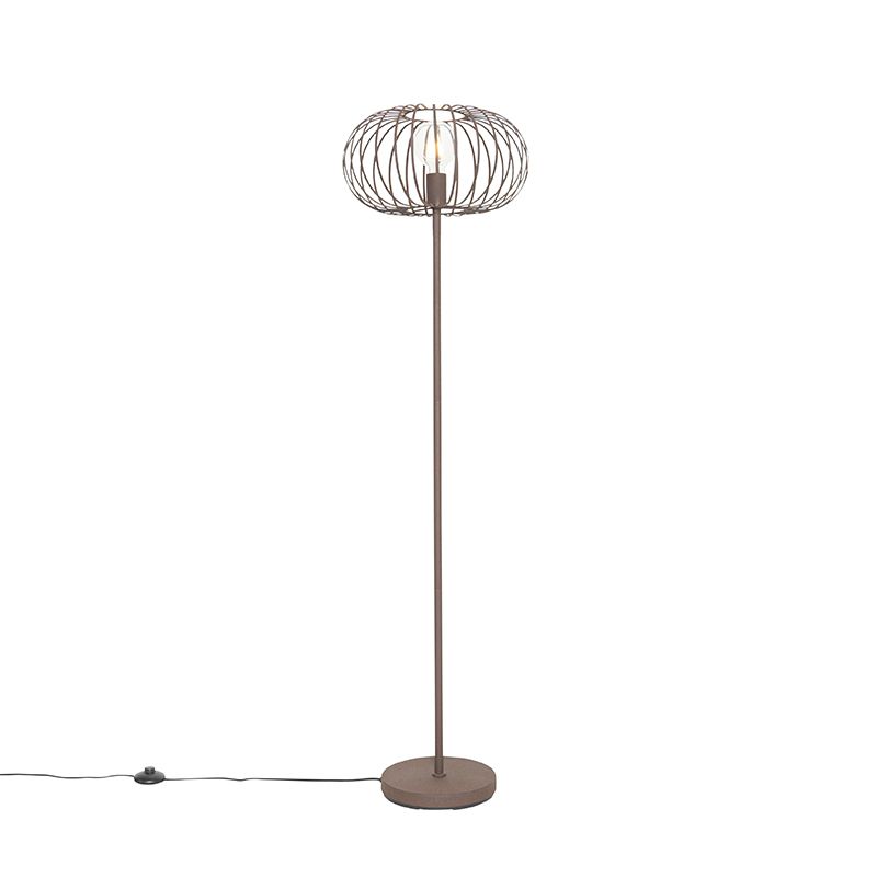 Design vloerlamp roestbruin draad - Johanna