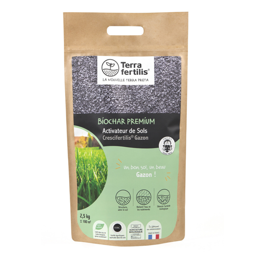 Fertilisant gazon à base de biochar - 2,5 kg