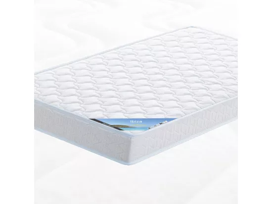 BRODI - Pack Lit Gigogne 90x200cm Blanc + Matelas Ibiza + Matelas Chypre