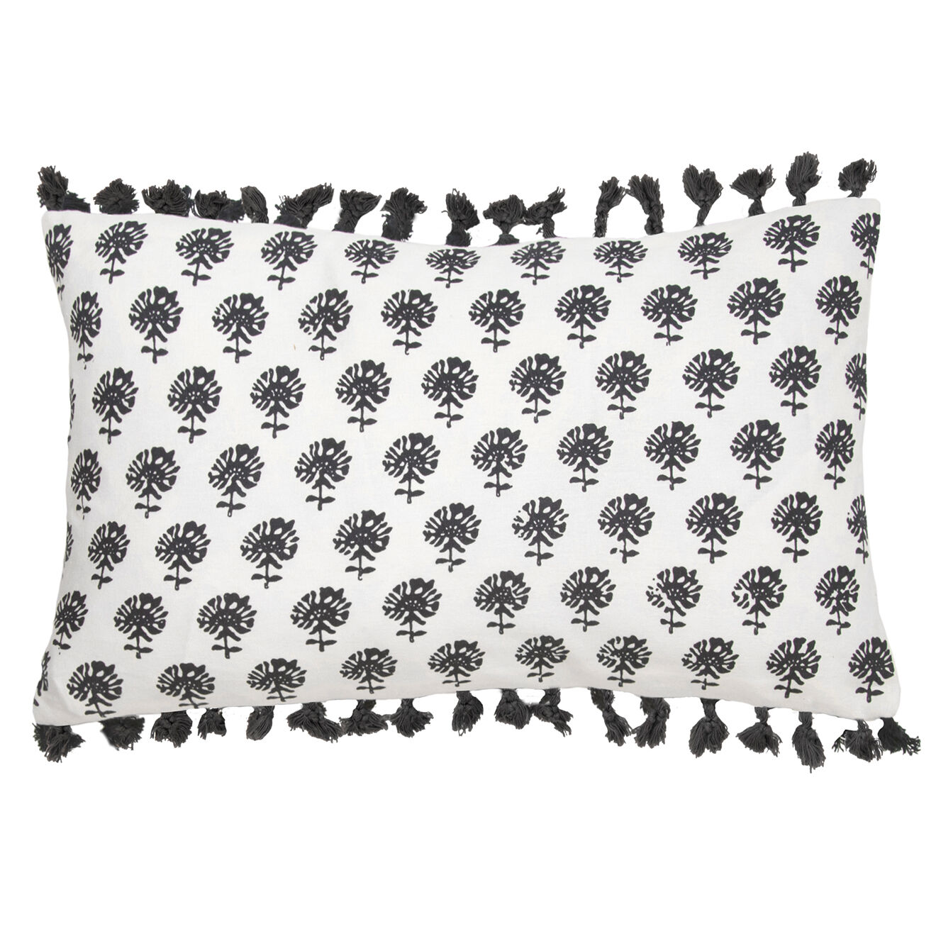 Febronie Housse de coussin Poesy noire - 50x30 cm