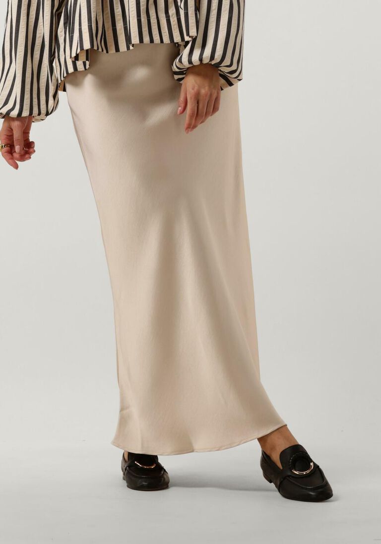 NEO NOIR beige neo noir midirok vicky heavy sateen skirt