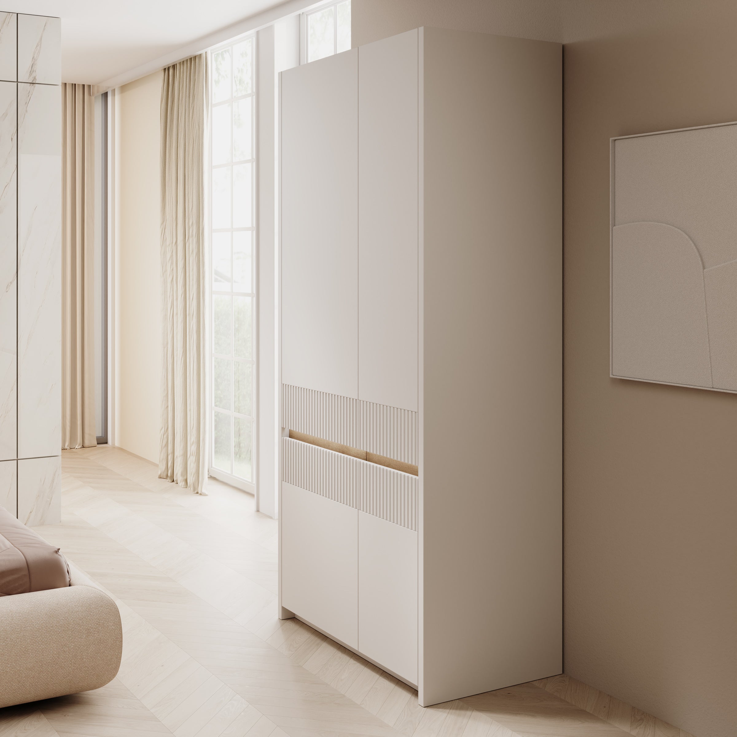 Orlano - Kledingkast - Beige - 95x52x198 cm
