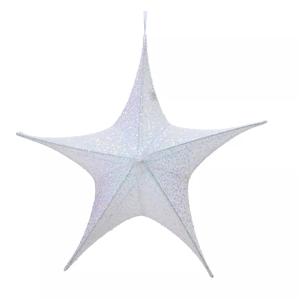 Etoile de Noël à suspendre (D65 cm) Christmas pailleté Irisé