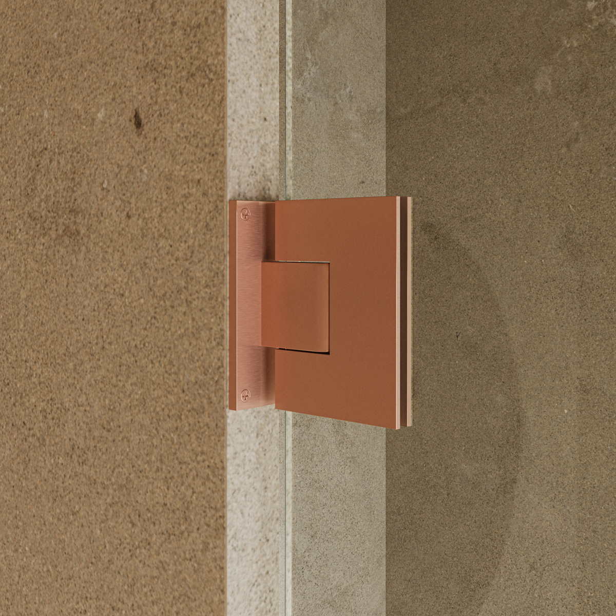 Saniclear Modern Copper profielloze douchedeur 90x200 geborsteld koper