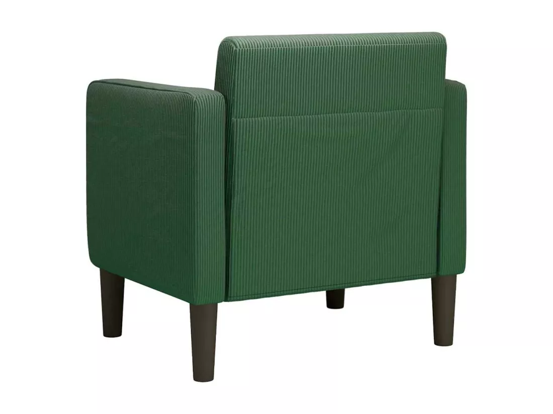 Canapé-chaise accoudoirs vert jungle 54 cm tissu velours c?telé