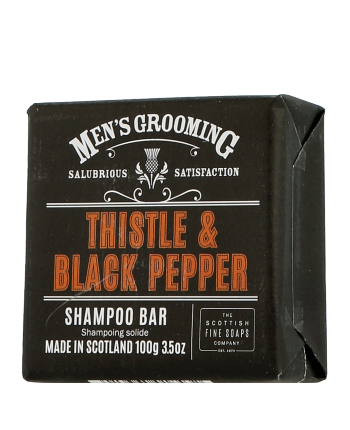 Scottish Fine Soaps Men's Grooming Thistle & Black Pepper Shampoo Bar 100g