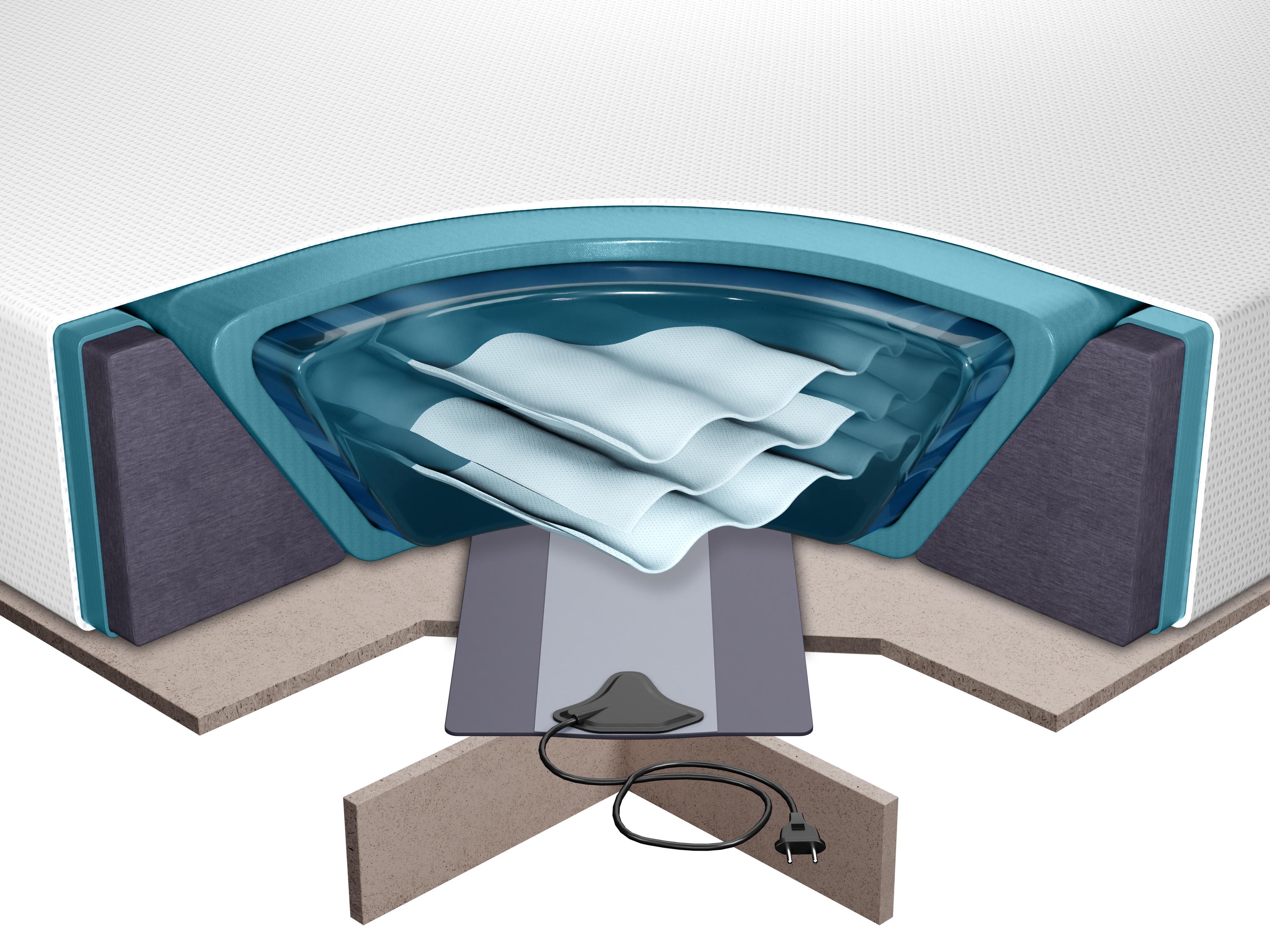 Waterbedmatras met accessoires en platform SOLERS 140 x 200 cm