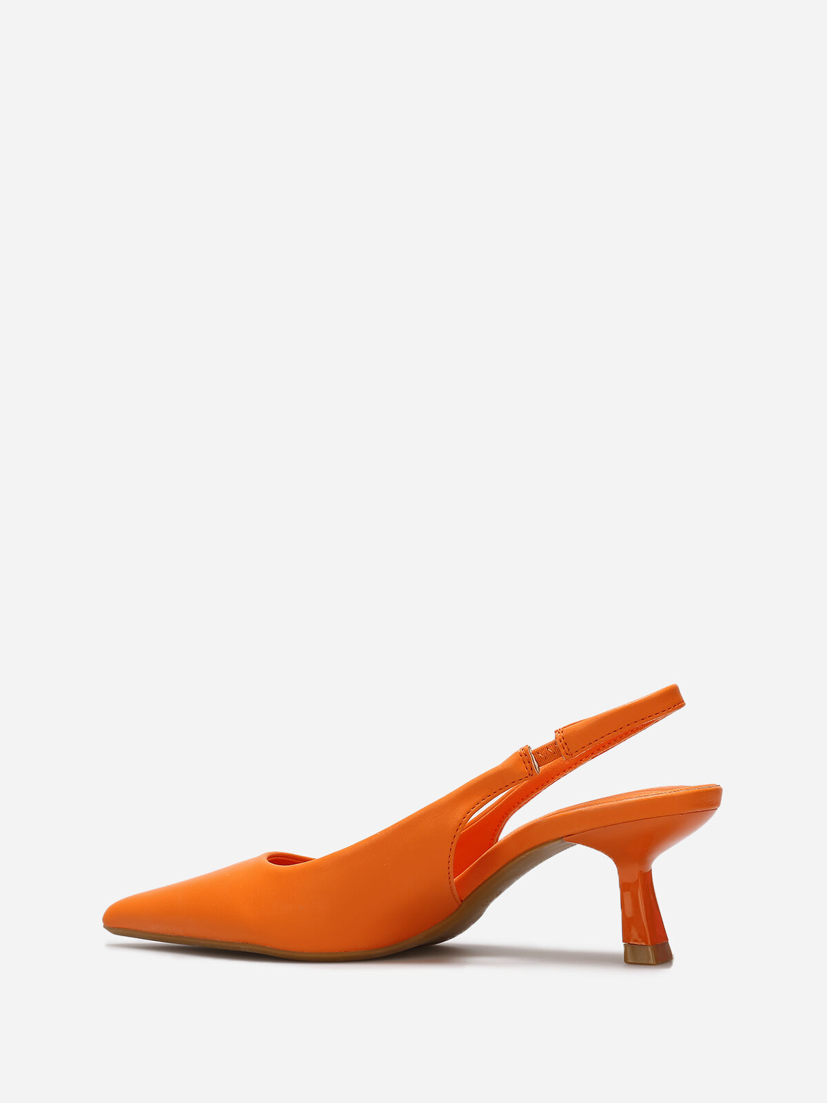 Escarpins en simili à bride arrière- orange