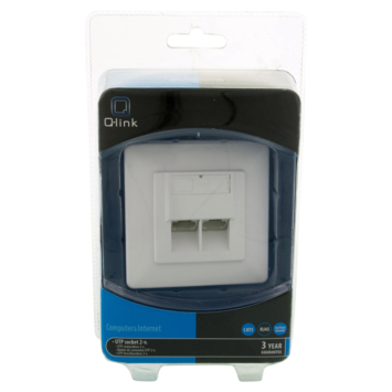 Q-Link UTP contactdoos inbouw dubbelvoudig 8 polig RJ45