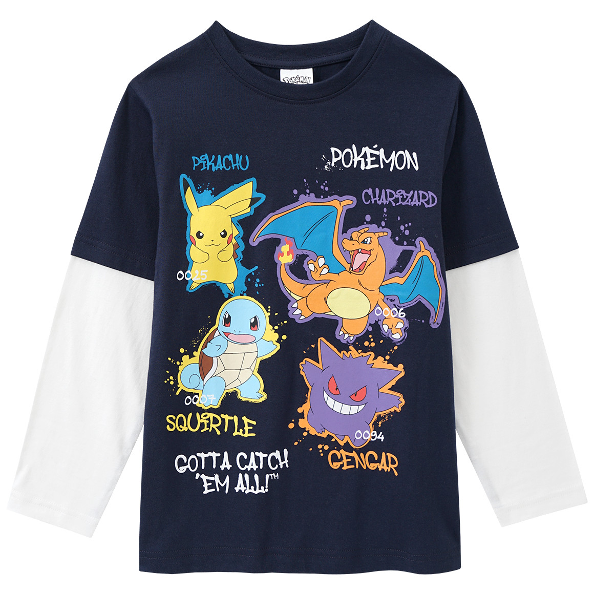 Topolino Pokémon Langarmshirt im Lagen-Look dunkelblau