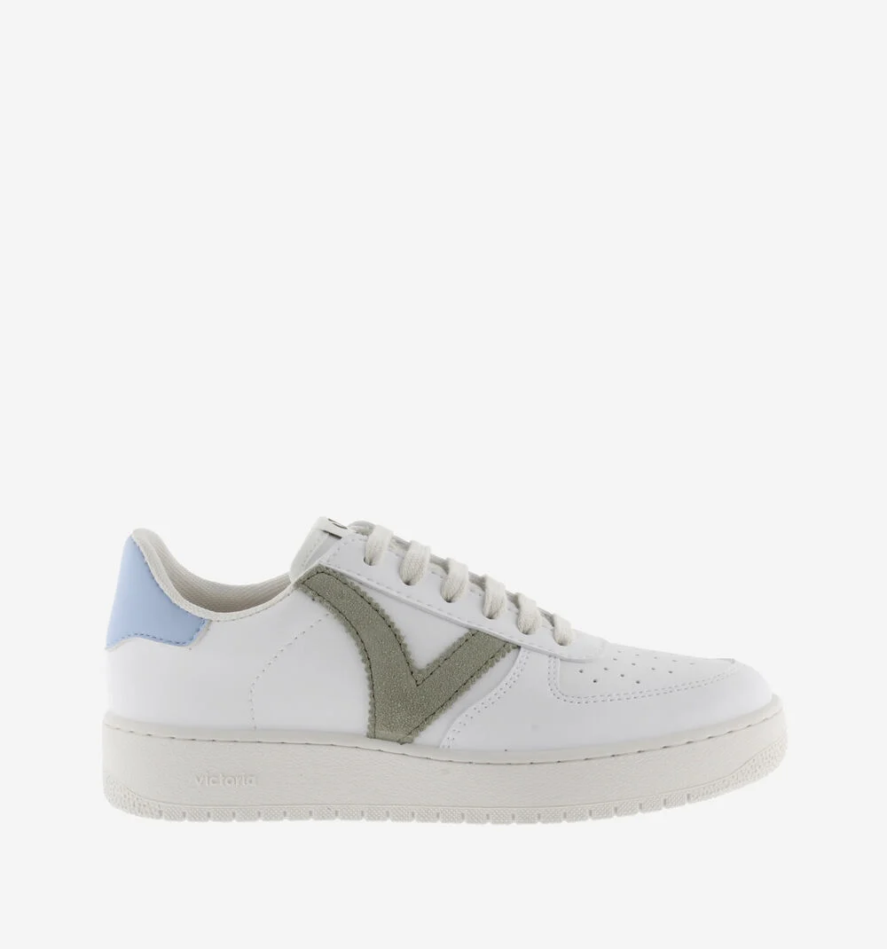 MADRID EFFET CUIR CONTRASTANT Baskets sport unisexe JADE