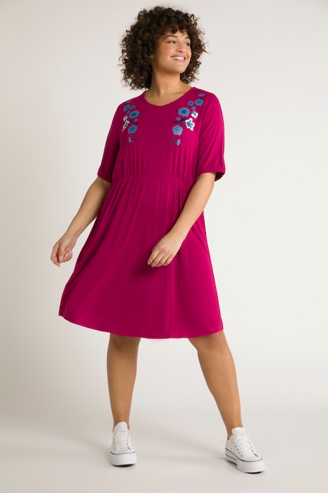 Bellieva-Kleid, Jersey, V-Ausschnitt, Halbarm, Quernaht