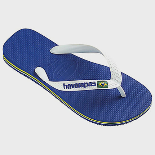 Tongs Brasil Logo Bleu Marine