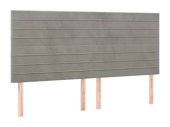 Sommier tapissier matelas et LED Gris clair 160x200 cm Velours