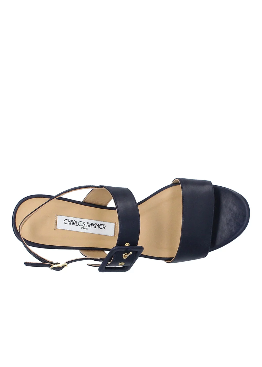 SANDALE NEWTON CUIR MARINE